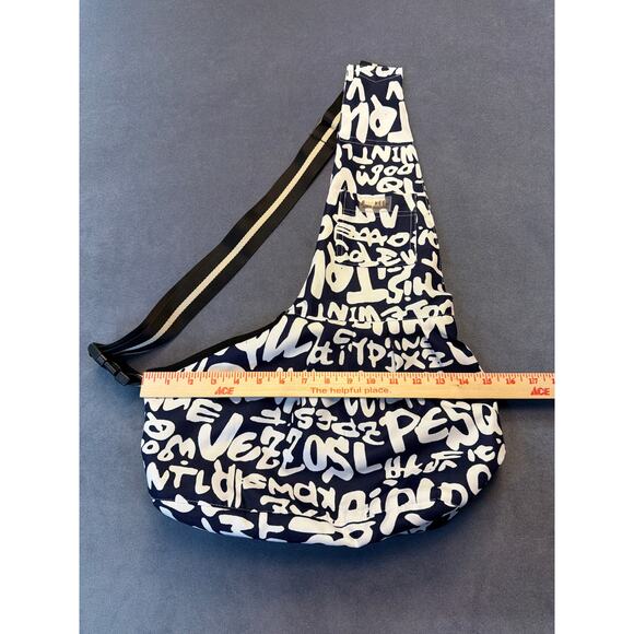 Fun Keen Pet Carrier Sling Style Canvas Adjustable Strap Lettering Pattern - Picture 5 of 10